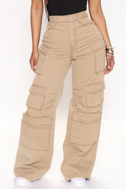 cargo beige pants  Women denim jeans, Denim women, Khaki cargo pants