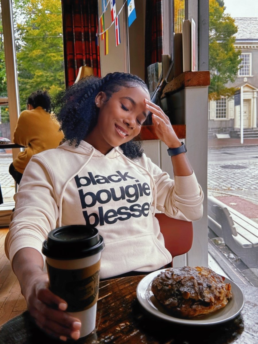 Black Bougie blessed graphic hoodie - Fason De Viv