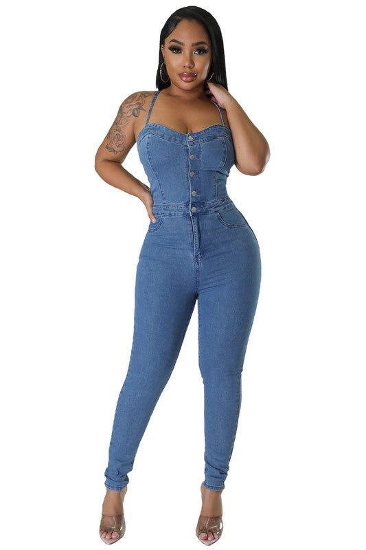 Judy Denim Sexy Jumpsuit Fason De Viv Fason De Viv