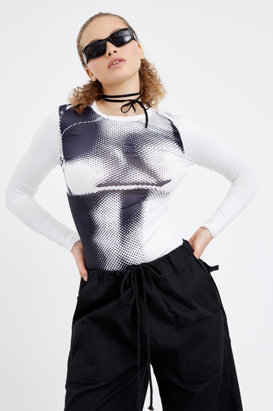 Retro Graphic Top - Fason De Viv