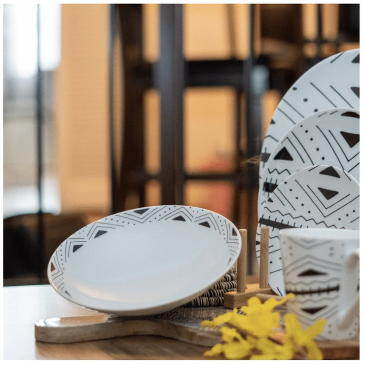 4PC African Plate set - Fason De Viv Plate & Dish Warmers