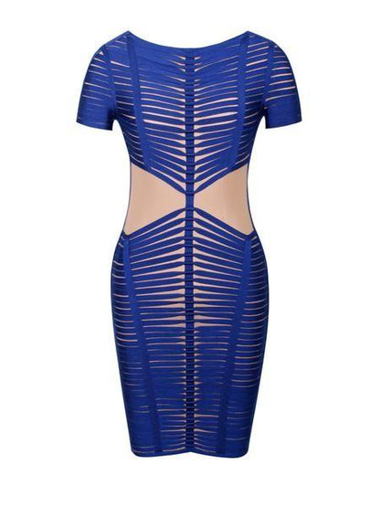 Blue Iren sheer mesh bandage dress - Fason De Viv Women - Apparel - Dresses - Casual