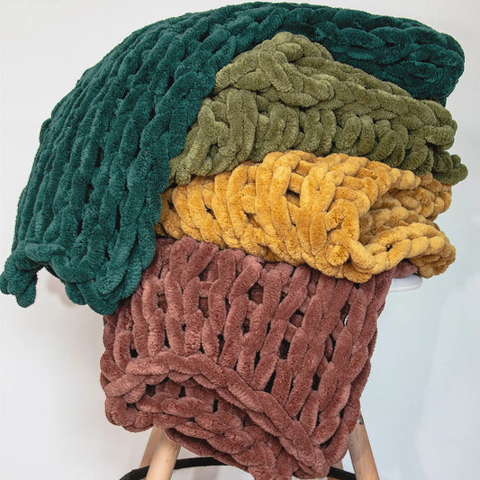 chunky knit throw blanket  - Fason De Viv 