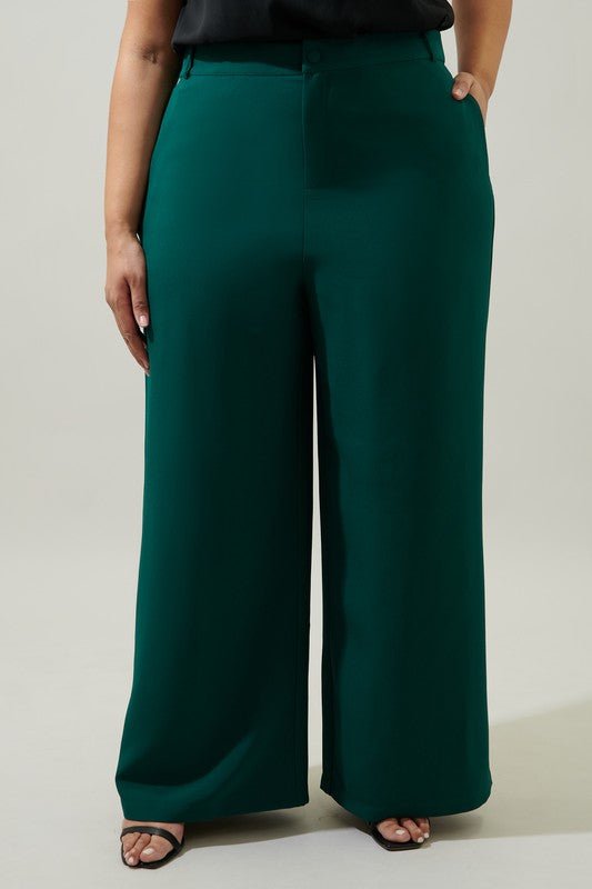 Emerald Wide Leg Trousers Curve - Fason De Viv