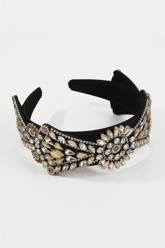 Exquisite Rhinestone Bow Headband - Fason De Viv
