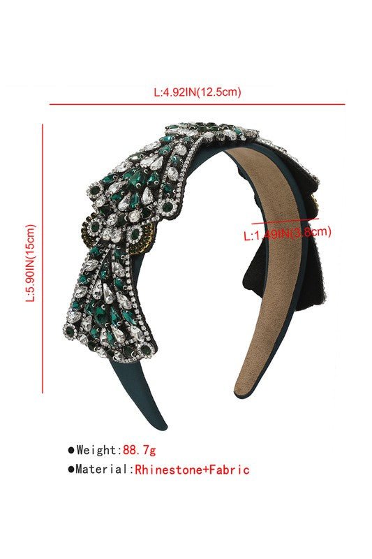 Exquisite Rhinestone Bow Headband - Fason De Viv