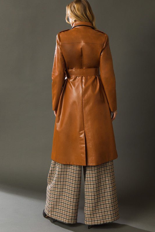 Faux leather trench coat - Fason De Viv Coats & Jackets