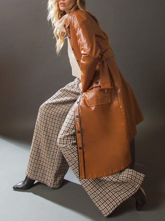 Faux leather trench coat - Fason De Viv Coats & Jackets