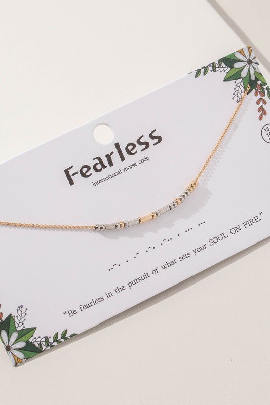 Fearless Morse Code Charm Necklace - Fason De Viv