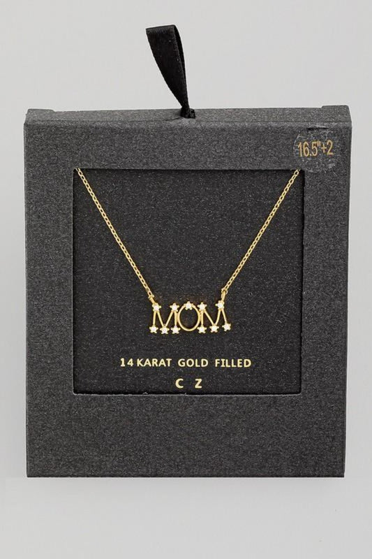 Gold Dipped Mom Pendant Necklace - Fason De Viv Jewelry