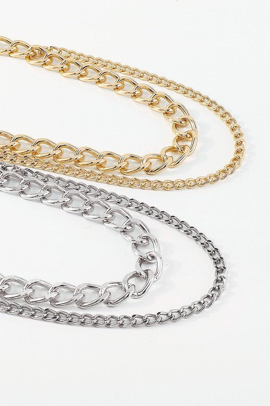 Gold Silver Double Layers Waist Chain Belts - Fason De Viv