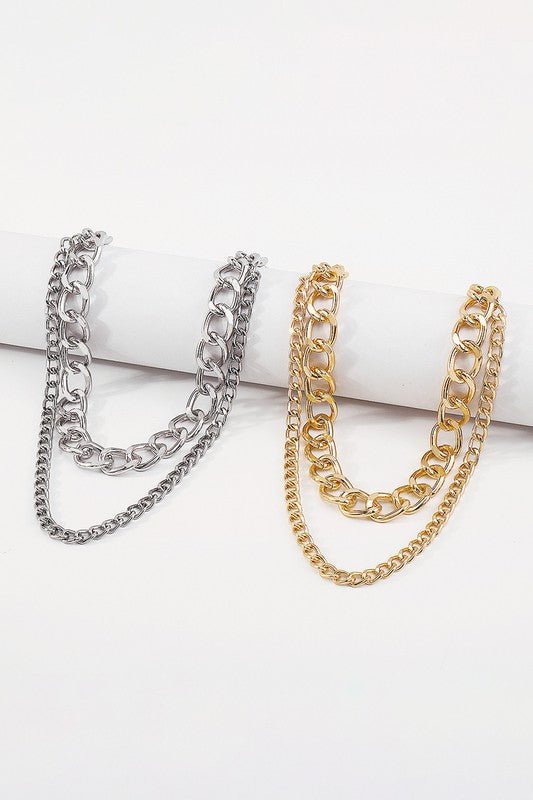 Gold Silver Double Layers Waist Chain Belts - Fason De Viv