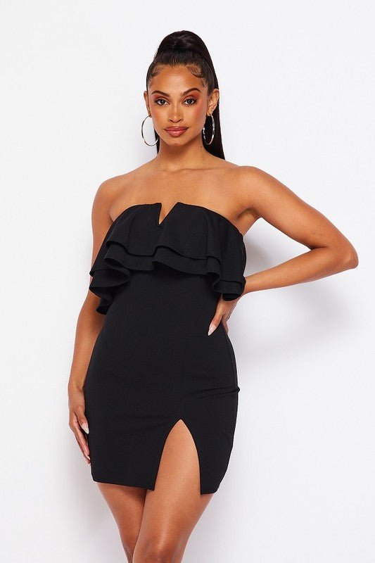 Double ruffle dress best sale