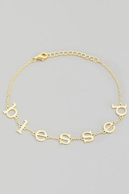 Sterling Gold Blessed Chain Bracelet - Fason De Viv Jewelry