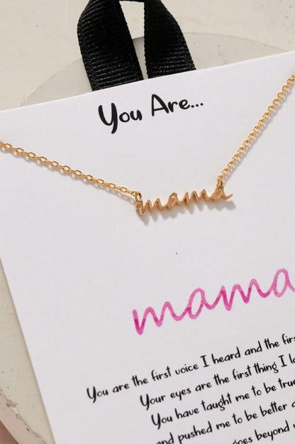 You are Mama Charm Gold Dip Necklace - Fason De Viv Jewelry