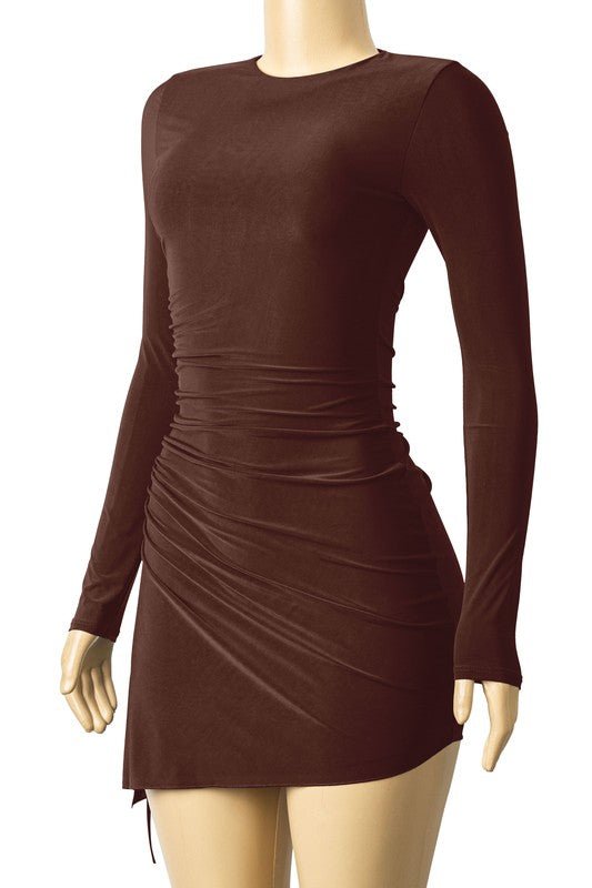 Zen Bodycon brown dress - Fason De Viv