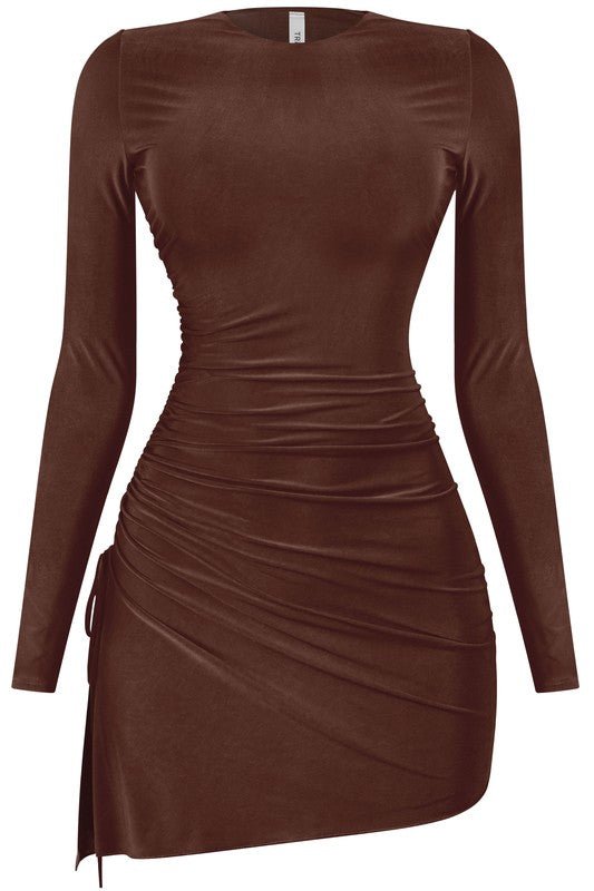 Zen Bodycon brown dress - Fason De Viv
